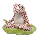 Herend Yoga Frog Figurine Rust Fishnet
