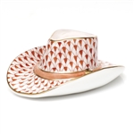 Herend Cowboy Hat Figurine Rust Fishnet