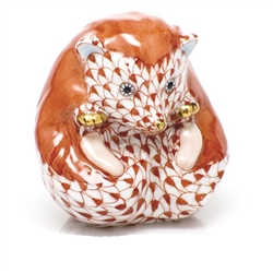 Herend Baby Hedgehog Figurine Rust Fishnet