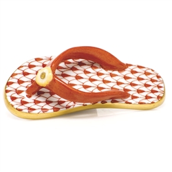 Herend Flip Flop Shoe Figurine Rust Fishnet