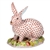 Herend Figurine Berry Bunny Rabbit Rust Fishnet