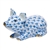 Herend Little Pig Lying Blue Fishnet