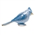 Herend Tufted Titmouse Bird Figurine Blue Fishnet