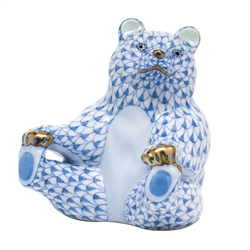 Herend Playing Footsie Figurine Blue Fishnet