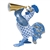 Herend Crowing Rooster Figurine Blue Fishnet