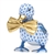 Herend Dashing Duckling Figurine Blue Fishnet