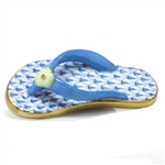 Herend Flip Flop Shoe Figurine Blue Fishnet