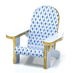 Herend Adirondack Chair Figurine Blue Fishnet