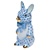 Herend Bunny With Bowtie Blue Fishnet