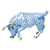 Herend Charging Bull Blue Fishnet