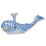 Herend Baby Whale with Spout Blue Fishnet
