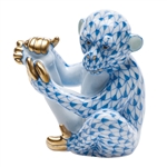 Herend Baby Chimpanzee Blue Fishnet