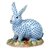 Herend Figurine Berry Bunny Rabbit Blue Fishnet