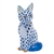 Herend Sitting Fox Figurine Sapphire Fishnet
