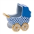 Herend Baby Carriage Figurine Sapphire Fishnet