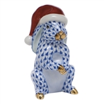Herend Santa Bunny Figurine Sapphire Fishnet