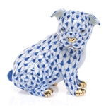 Herend Bulldog Puppy Figurine Sapphire Fishnet