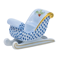 Herend Holiday Sleigh Figurine Sapphire Fishnet