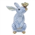 Herend Bunny with Butterfly Figurine Sapphire Fishnet
