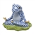 Herend Yoga Frog Figurine Sapphire Fishnet