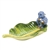 Herend Monkey on Banana Leaf Dish Sapphire Fishnet