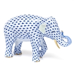 Herend Asian Elephant Figurine Sapphire Fishnet