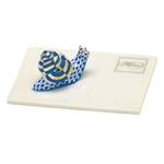 Herend Snail Mail Figurine Sapphire Fishnet