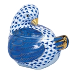Herend Figurine Chicken Covered Box Sapphire Fishnet