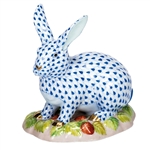 Herend Figurine Berry Bunny Rabbit Sapphire Fishnet