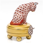 Herend Playing Cat and Mouse Figurine Rust Fishnet