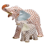 Herend 2012 Kingdom Classic Mother & Baby Elephant Multicolor
