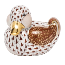 Herend Dapper Ducky Figurine Chocolate Fishnet