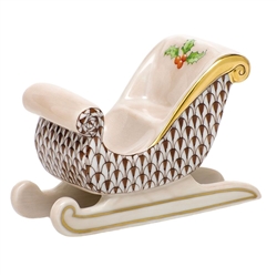 Herend Holiday Sleigh Figurine Chocolate Fishnet