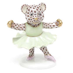Herend Ballerina Bear Figurine Chocolate Fishnet