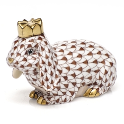 Herend Royal Bunny Figurine Chocolate Fishnet