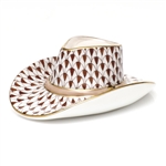 Herend Cowboy Hat Figurine Chocolate Fishnet