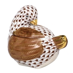 Herend Figurine Chicken Covered Box Chocolate Fishnet