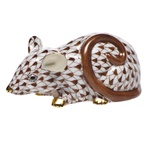 Herend Curly Tailed Mouse Chocolate Fishnet