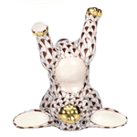 Herend Figurine Handstand Bunny Rabbit Chocolate Fishnet