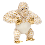 Herend Gorilla Figurine Butterscotch Fishnet