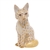 Herend Sitting Fox Figurine Butterscotch Fishnet