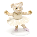 Herend Ballerina Bear Figurine Butterscotch Fishnet