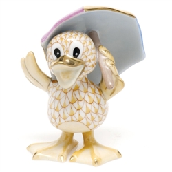 Herend Just Ducky Figurine Butterscotch Fishnet