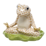 Herend Yoga Frog Figurine Butterscotch Fishnet