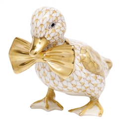 Herend Dashing Duckling Figurine Butterscotch Fishnet