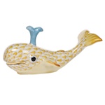 Herend Baby Whale with Spout Butterscotch Fishnet