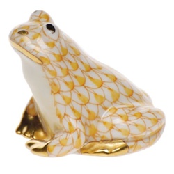Herend Miniature Frog Butterscotch Fishnet