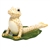 Herend Figurine Yoga Frog in Cobra Pose Butterscotch Fishnet