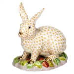 Herend Figurine Berry Bunny Rabbit Butterscotch Fishnet