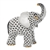Herend Young Elephant Figurine Black Fishnet